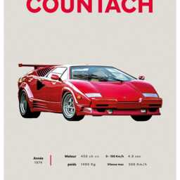 Reprint Of An Italian Lamborghini Countach Car Poster - thumbnail 2