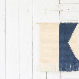 Wall Hanging // Maritime Signal Flags A, B, F, H, J, L Hand Knit in Wool - thumbnail 2