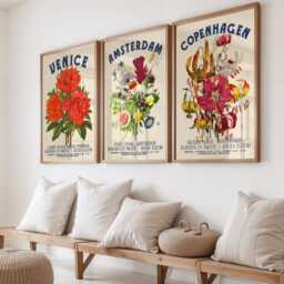 Amsterdam Floral Travel Poster - Vintage Botanical Wall Art Print - thumbnail 2