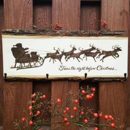 Christmas Stocking Holder, Custom Wood Stocking Holder, Hanger, Reindeer, Santa - thumbnail 2
