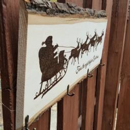 Christmas Stocking Holder, Custom Wood Stocking Holder, Hanger, Reindeer, Santa - thumbnail 3