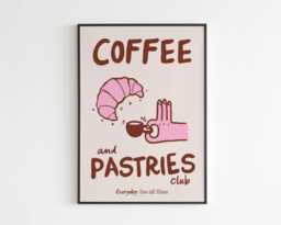Coffee & Pastries Club - A3 A4 A5 Wall Art Poster Print Music Gift Gig - thumbnail 1