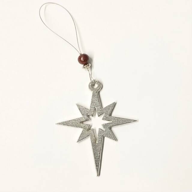 Hanging Christmas Star, Quirky Star Pewter Handmade Uk, Decoration - image 1