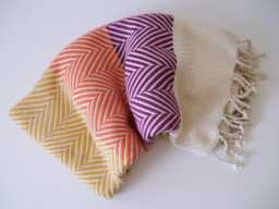Personalised Herringbone Cotton Throw Blanket, Handwoven Sofa Throw, Anniversary Gift - thumbnail 1