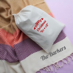Personalised Herringbone Cotton Throw Blanket, Handwoven Sofa Throw, Anniversary Gift - thumbnail 3