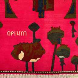 Handwoven Afghan War Rug Vintage Tribal Wool Art - 2.6x4 Ft - thumbnail 4