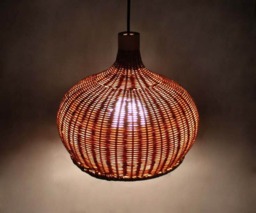Rattan Pendant Light, Decorative Ceiling Small Rustic Hanging Lamp, Lampshade Width 11.5