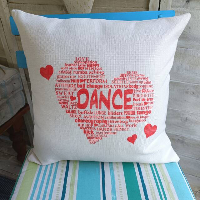 Dance Cushion, Red Heart, Dance Lovers, Dancers, Performers, Love Theatre Gift - image 1