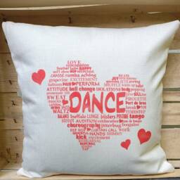 Dance Cushion, Red Heart, Dance Lovers, Dancers, Performers, Love Theatre Gift - thumbnail 3