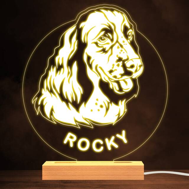 English Springer Spaniel Dog Pet Warm Lamp Personalised Gift Night Light - Bedroom - image 1
