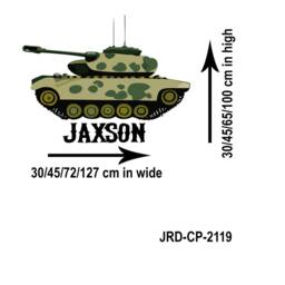 Army Tank Wall Decals Personalised Name Kids Bedroom Nursery Decor - thumbnail 3