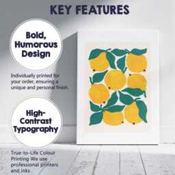 Minimalist Yellow Lemon Leaf Illustration Canvas Wall Art Print Decor Picture Ready To Hang - thumbnail 2