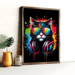 Cat Gaming Print Set - 3 Vibrant Gamer Posters - Boys Bedroom Decor Gift Artwork Girls Room Kids Video Game Wall Art Prints - thumbnail 3