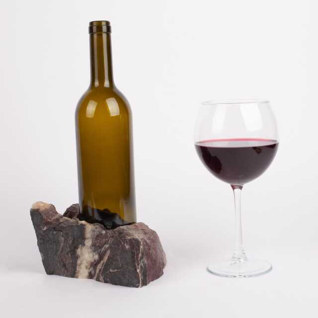 Handmade Burgundy Marble Wine Bottle Holder Unique Rack - image 1