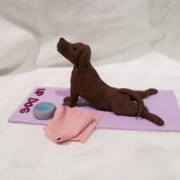 Custom Hand Sculpted Yoga Dog - Upward Facing Pose - thumbnail 3