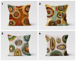 Abstract Painting Cushion Cover/Abstract Geometric Pillow Covers/Brown Grey Throw Cover/Housewarming Case/Throw Top