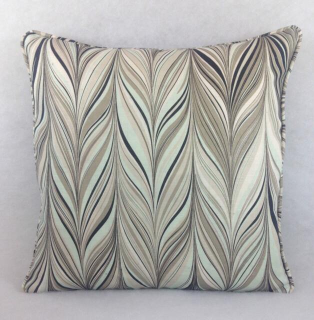 Mary Mcdonald For Schumacher - Firenze Aquamarine Funky Marbled Effect Designer Cushion Cover Handmade Throw Pillow Luxury Home Decor - image 1