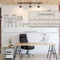Lisbon Skyline Wall Decal Cityscape Home Decor - thumbnail 2