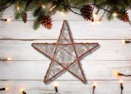 Vine Star Wreath Natural Christmas Decoration, Rattan Base Ring, 25cm & 30cm - thumbnail 1