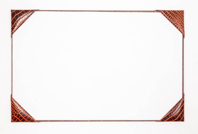 Croc Leather Desk Blotter Four Corner Style Writing Pad - image 1