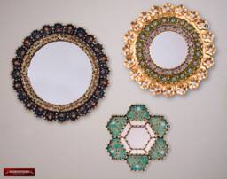 "Round Accent Wall Mirrors Set 3 "
