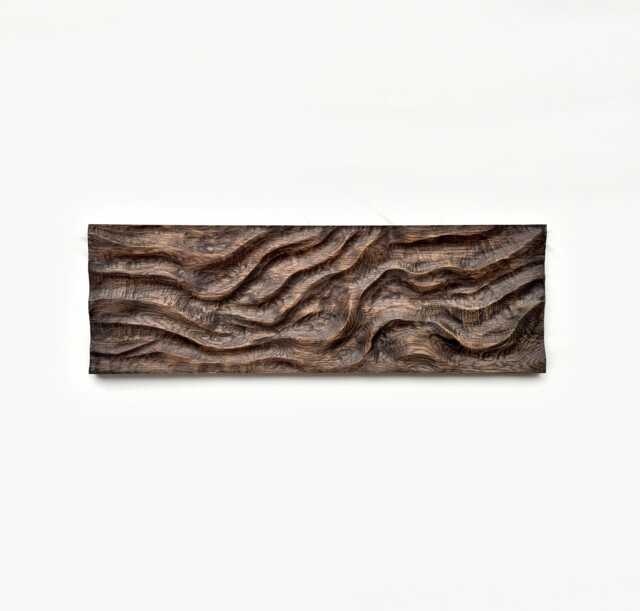 Large Size Wall Art, Us Delivery Duty Paid, Chisel-Carved Solid Oak Wall Sculpture - Organic Modern Design - image 1