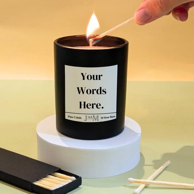 Your Words Here. Personalised Gift. Customised Candle Personalised. Text Gift Set - image 1