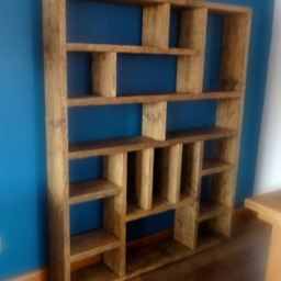Reclaimed Wood Bookcase/Shelving Unit - Scaffold Furniture- Og - thumbnail 3