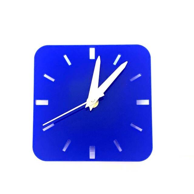 Square Wall Clock in Blue Acrylic 20cm X - image 1