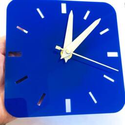 Square Wall Clock in Blue Acrylic 20cm X - thumbnail 2