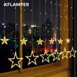 Waterproof Star Curtain Lights, Warm White Led, 8 Modes, Outdoor Indoor Fairy String Lights For Weddings, Christmas, Birthday - thumbnail 3