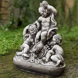 Cherubs Garden Statue Concrete Putti Fountain Decor Baroque Style Sculpture Outdoor Romantic Art Cement Angels Figure Memorial Children - thumbnail 3