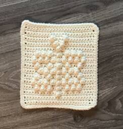 Butterfly Square Crochet Pattern - Baby Blanket Squares Washcloth Facecloth - thumbnail 1
