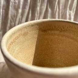 Dunes Ceramic Planter, Handmade Glazed Pot, Sandy Plant Pots, 500Ml Orange Vessel, Unique British Gift, Handcrafted Pots - thumbnail 3