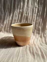 Dunes Ceramic Planter, Handmade Glazed Pot, Sandy Plant Pots, 500Ml Orange Vessel, Unique British Gift, Handcrafted Pots