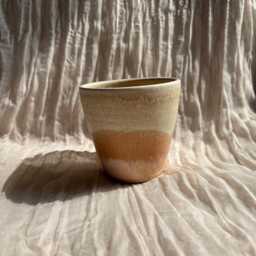 Dunes Ceramic Planter, Handmade Glazed Pot, Sandy Plant Pots, 500Ml Orange Vessel, Unique British Gift, Handcrafted Pots - thumbnail 4