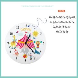 Personalised Children's Wall Clock - Circus Nursery Kids Bedroom Decor Gift - thumbnail 4