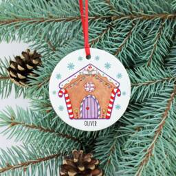 Personalised Gingerbread House Decoration , Christmas Tree Decoration, Gingerbread Stocking Filler - thumbnail 1