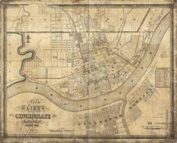 Old Map Of Cincinnati Historic 1838 Ohio Street Restoration Style Fine Art Print Wall Map Home Decor Gift - thumbnail 1