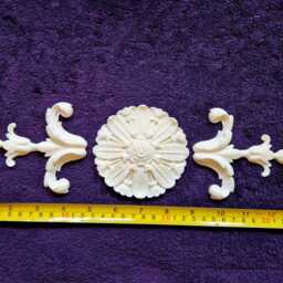 Ornate Applique Panel Louis Xv Gilt White French Style Decorative Wall Furniture Onlay Moulding Pediment Plastic Decoration - thumbnail 2
