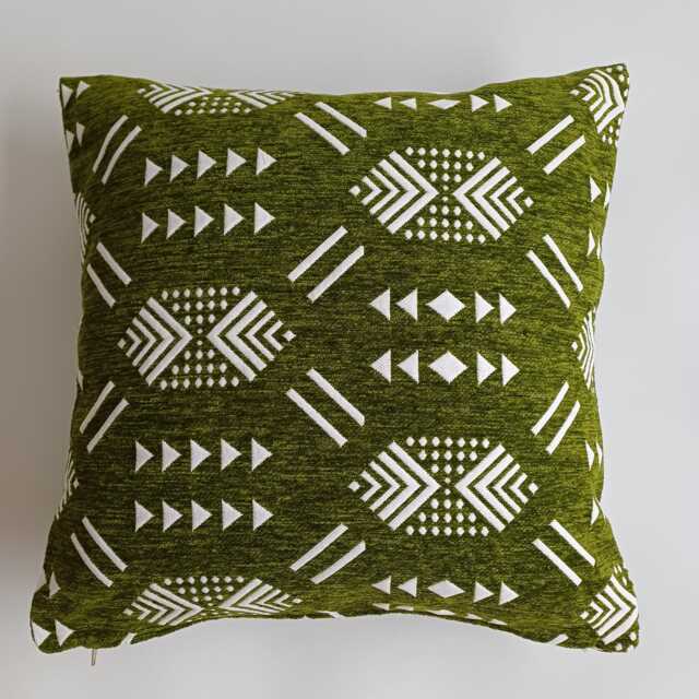 Moroccan Velvet Cushion Cover, Handmade Brocade Deep Green Pillow Case, Decorative 20''x20''/50x50 cm - image 1