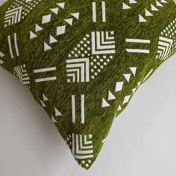 Moroccan Velvet Cushion Cover, Handmade Brocade Deep Green Pillow Case, Decorative 20''x20''/50x50 cm - thumbnail 3
