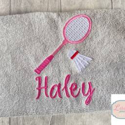 Personalised Embroidered Badminton Towel, Custom Name Gift - thumbnail 2