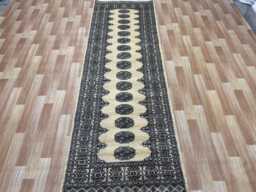 2.6x8 Beige Color Bokhara Rug - Runner Hallway Stairs Bukhara Living Room Woolen Afghan - thumbnail 1