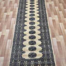 2.6x8 Beige Color Bokhara Rug - Runner Hallway Stairs Bukhara Living Room Woolen Afghan - thumbnail 2