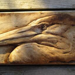 Blue Heron Sculpture Relief Realistic Wall Art - thumbnail 3