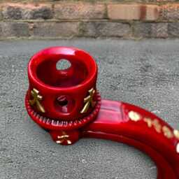 Red Japanese Pagoda Statue Oriental Stone Lantern Zen Temple Sculpture Asian Outdoor Ornament Handmade Concrete Decor Lover Gift - thumbnail 2