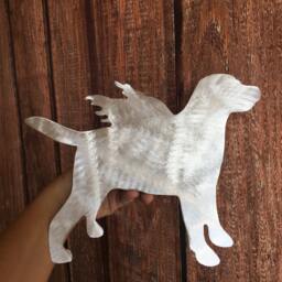 Labrador Retriever Angel Dog Christmas Tree Topper, Holiday Decoration, Aluminum, Lab, Guardian Dog, Wall Hanging Or Yard Stake, Metal - thumbnail 1