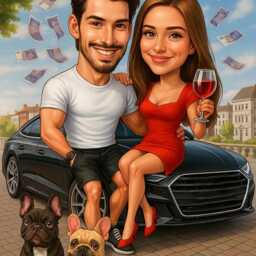 Personalised Custom Portrait Cartoon Caricature From Photo Poster Gift Digital - thumbnail 2