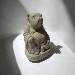 English Bulldog Buddha Statue, Zen Dog Lover Gift, Decor - thumbnail 3